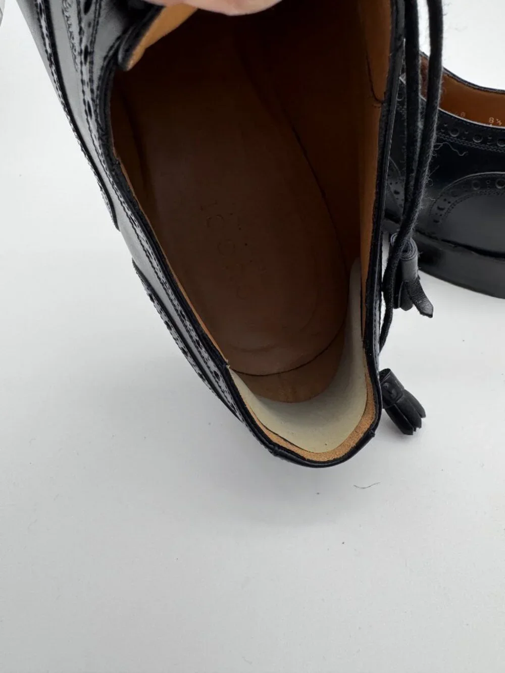 Gucci Black Leather Cap Toe Oxford Dress Shoes Made in Italy Men's 8.5